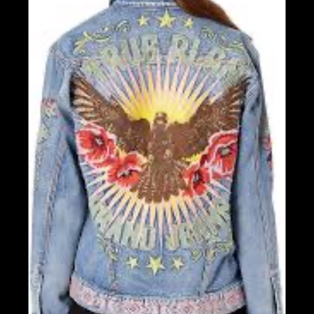 ISO True Religion Embroidered Trucker Jacket